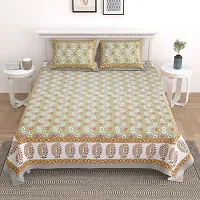 Comfortable Cotton Printed King Size Bedsheet with Two Pillow Covers-thumb1