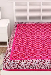 UniqChoice Saganari Traditional 144 TC Cotton Single Bedsheet - Pink-thumb3