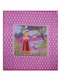 UniqChoice Rajasthani Traditional Print 120 TC 100% Cotton Double Bedsheet with 2 Pillow Cover,Pink(UCKBD_02)-thumb1