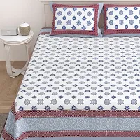 Comfortable Cotton Printed King Size Bedsheet with Two Pillow Covers-thumb2