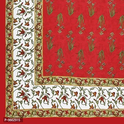 Rangun Bedsheet | Pure Cotton | Jaipuri Traditional Printed | Double Bedsheet with 2 Pillow Cover | Red-thumb3