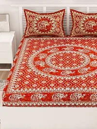 Stylish Fancy Comfortable Cotton Printed 1 Double Bedsheet With 2 Pillow Covers-thumb3