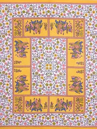 UniqChoice Rajasthani Traditional Print 120 TC 100% Cotton Double Bedsheet with 2 Pillow Cover,Yellow(UC310_GNG-Y)-thumb2