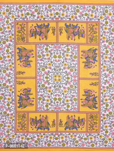 UniqChoice Rajasthani Traditional Print 120 TC 100% Cotton Double Bedsheet with 2 Pillow Cover,Yellow(UC310_GNG-Y)-thumb3