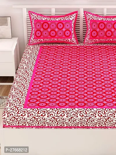 Comfortable Cotton Printed Double Bedsheet with Two Pillow Covers-thumb4