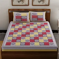 Comfortable Cotton Printed Double Bedsheet with Two Pillow Covers-thumb1