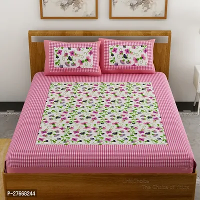 Comfortable Cotton Printed Double Bedsheet with Two Pillow Covers-thumb2