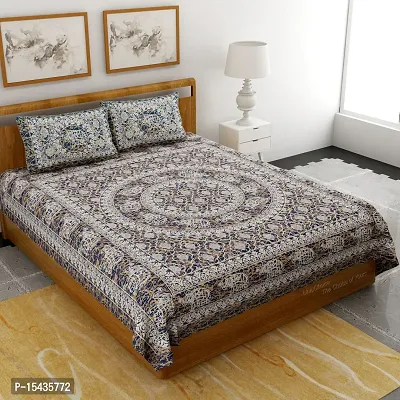 Stylish Fancy Comfortable Cotton Printed 1 Double Bedsheet With 2 Pillow Covers