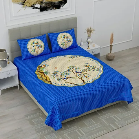 Printed Cotton Flat Double Bedsheet