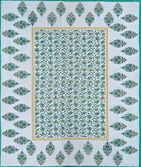 New Collection Turquoise Cotton Printed Double Bedsheet With Pillow Covers-thumb4