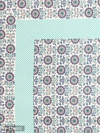 Designer Blue  Cotton Printed Single Bedsheet-thumb2