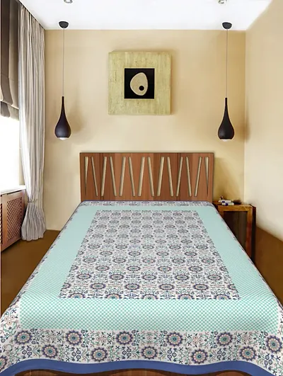 Cotton Printed Single Bedsheet Without Pillow Covers
