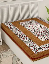 Designer Brown Cotton Printed Single Bedsheet-thumb2