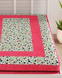 Designer Pink Cotton Printed Single Bedsheet-thumb3