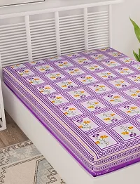 Designer Purple Cotton Printed Single Bedsheet-thumb2