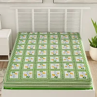 Designer Green Cotton Printed Single Bedsheet-thumb1