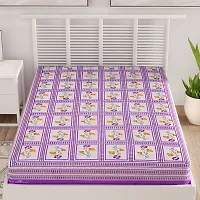 Designer Purple Cotton Printed Single Bedsheet-thumb1