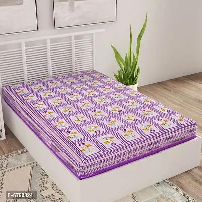 Designer Purple Cotton Printed Single Bedsheet-thumb0