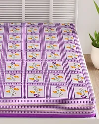 Designer Purple Cotton Printed Single Bedsheet-thumb3