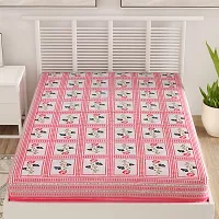 Designer Pink Cotton Printed Single Bedsheet-thumb1