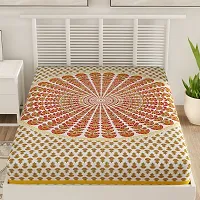 Designer Brown Cotton Printed Single Bedsheet-thumb1