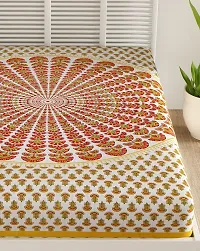 Designer Brown Cotton Printed Single Bedsheet-thumb3