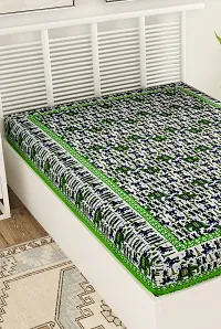 Designer Green Cotton Printed Single Bedsheet-thumb2