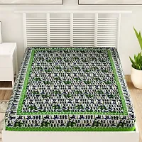 Designer Green Cotton Printed Single Bedsheet-thumb1