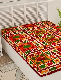 Designer Maroon Cotton Printed Single Bedsheet-thumb2