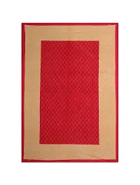 Designer Red Cotton Printed Single Bedsheet-thumb1