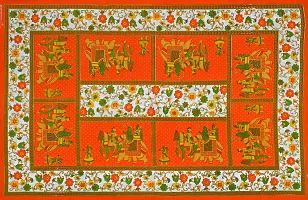 Designer Orange Cotton Printed Single Bedsheet-thumb4