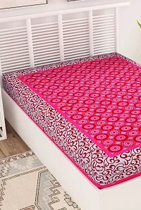 Designer Pink Cotton Printed Single Bedsheet-thumb2