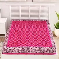 Designer Pink Cotton Printed Single Bedsheet-thumb1