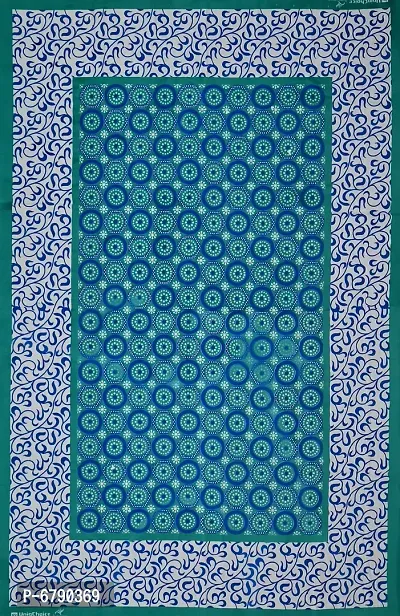 Designer Green Cotton Printed Single Bedsheet-thumb5