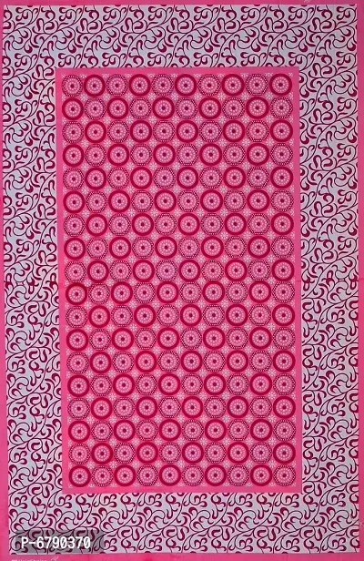 Designer Pink Cotton Printed Single Bedsheet-thumb5