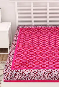 Designer Pink Cotton Printed Single Bedsheet-thumb3