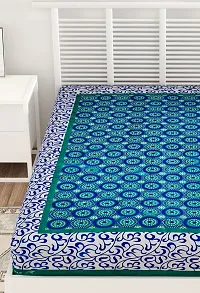 Designer Green Cotton Printed Single Bedsheet-thumb3