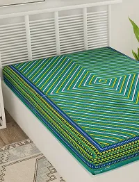 Designer Green Cotton Printed Single Bedsheet-thumb2