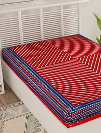 Designer Red Cotton Printed Single Bedsheet-thumb2