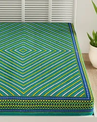 Designer Green Cotton Printed Single Bedsheet-thumb3