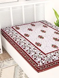 Designer Brown Cotton Printed Single Bedsheet-thumb2