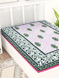 Designer Pink Cotton Printed Single Bedsheet-thumb2