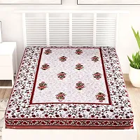 Designer Brown Cotton Printed Single Bedsheet-thumb1