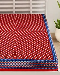 Designer Red Cotton Printed Single Bedsheet-thumb3