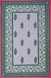 Designer Pink Cotton Printed Single Bedsheet-thumb4