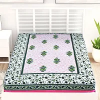 Designer Pink Cotton Printed Single Bedsheet-thumb1