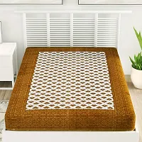 Designer Brown Cotton Printed Single Bedsheet-thumb1