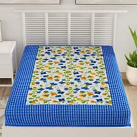 Designer Blue Cotton Printed Single Bedsheet-thumb1