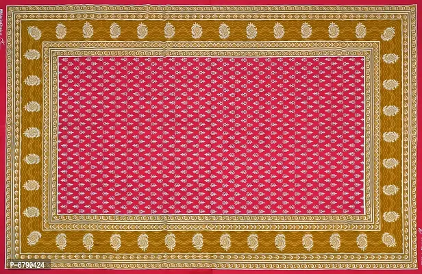 Designer Red Cotton Printed Single Bedsheet-thumb5