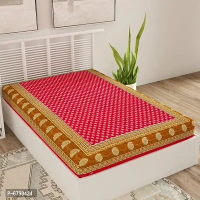 Designer Red Cotton Printed Single Bedsheet-thumb0
